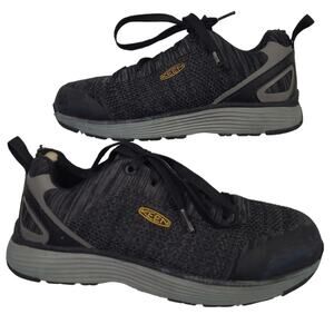 Keen Spartin Sneakers Mens 8 Black Low Top Steel Toe Slip Resistant Tennis Shoes
